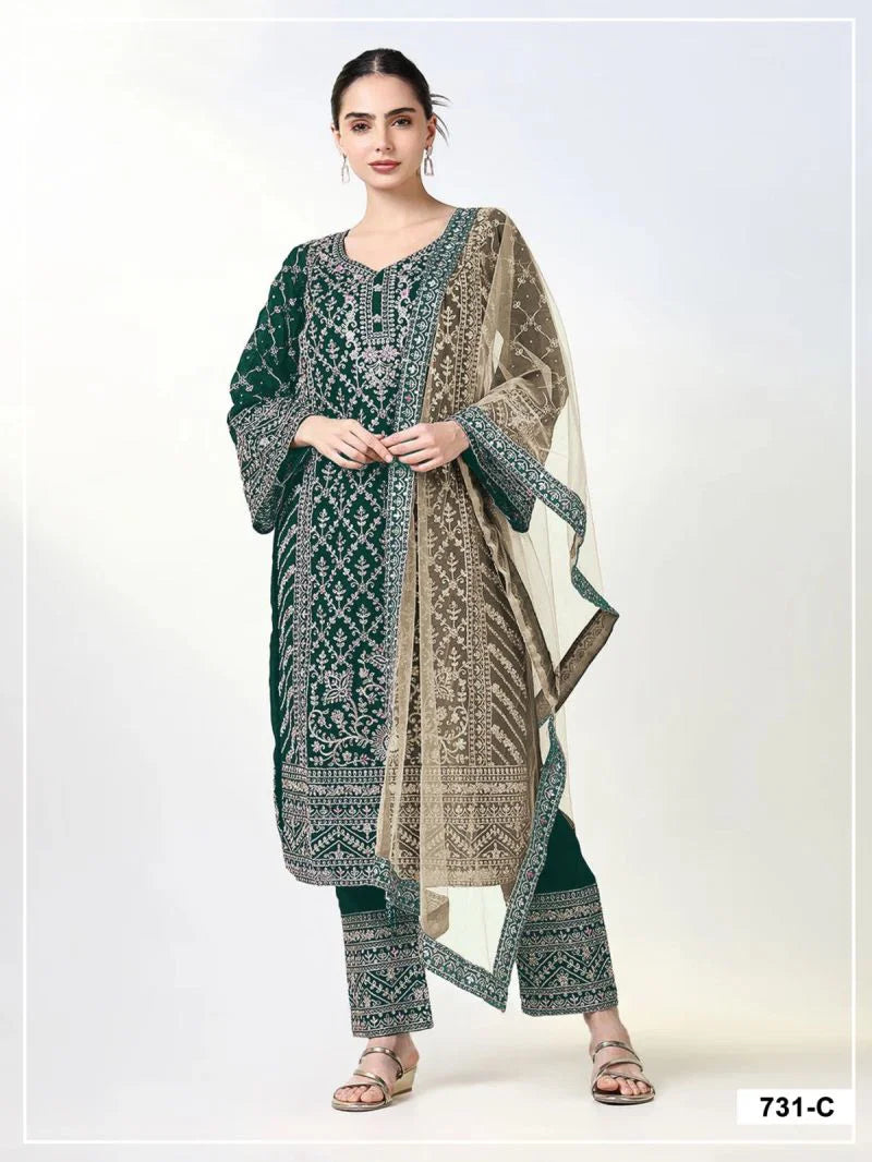 731 A To D Master Colors Georgette Embroidered Kurti With Bottom Dupatta Full Catalog available at wholesale rate.