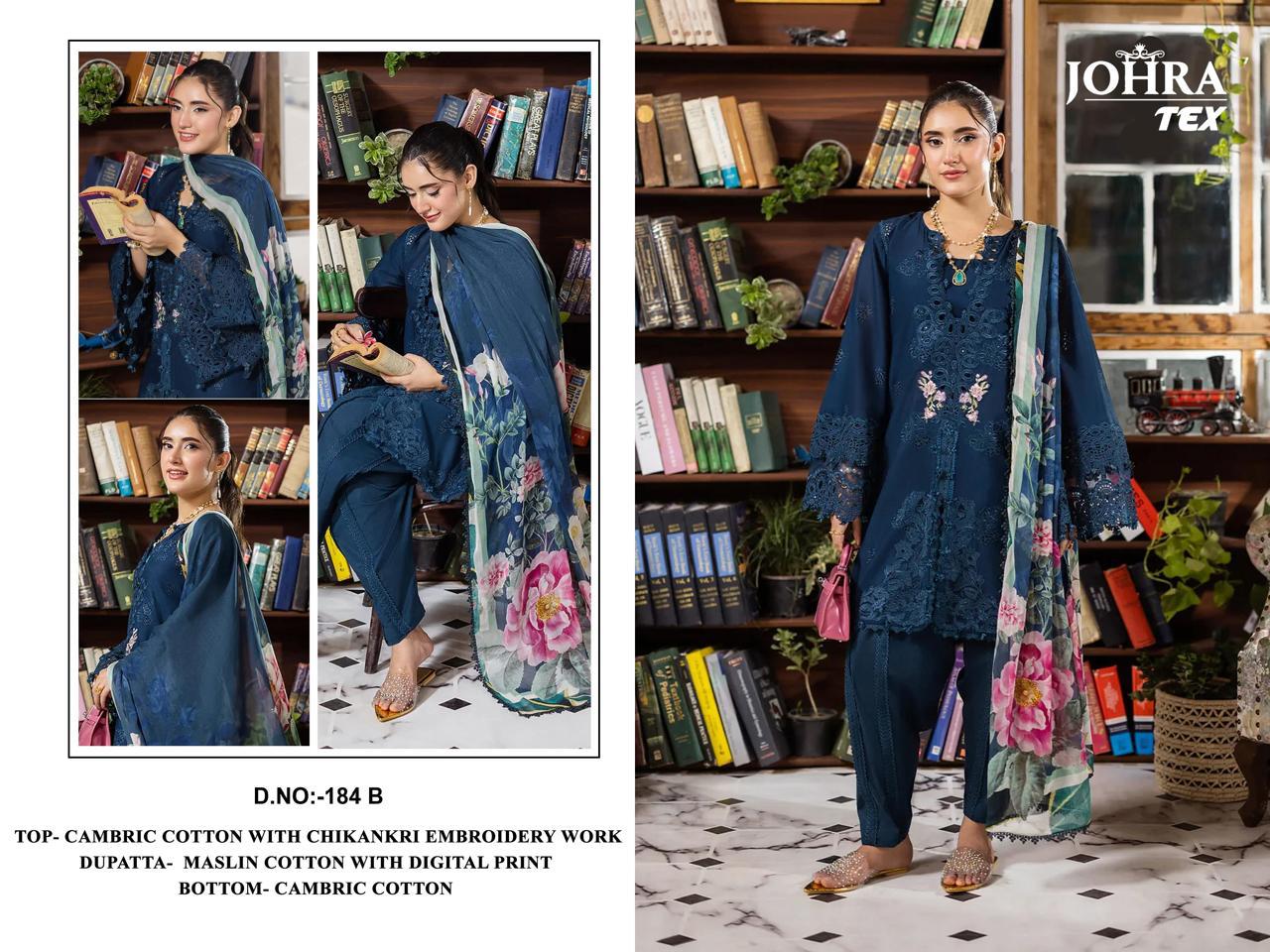 JOHRA TEX JT-184 (BC) – Premium Chikankari Cotton Suit Collection