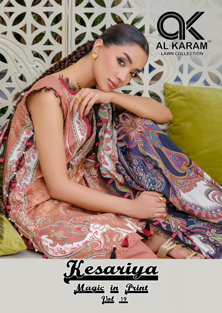 Al Karam Kesariya Vol-19 – Karachi Readymade Kurti Pant With Dupatta
