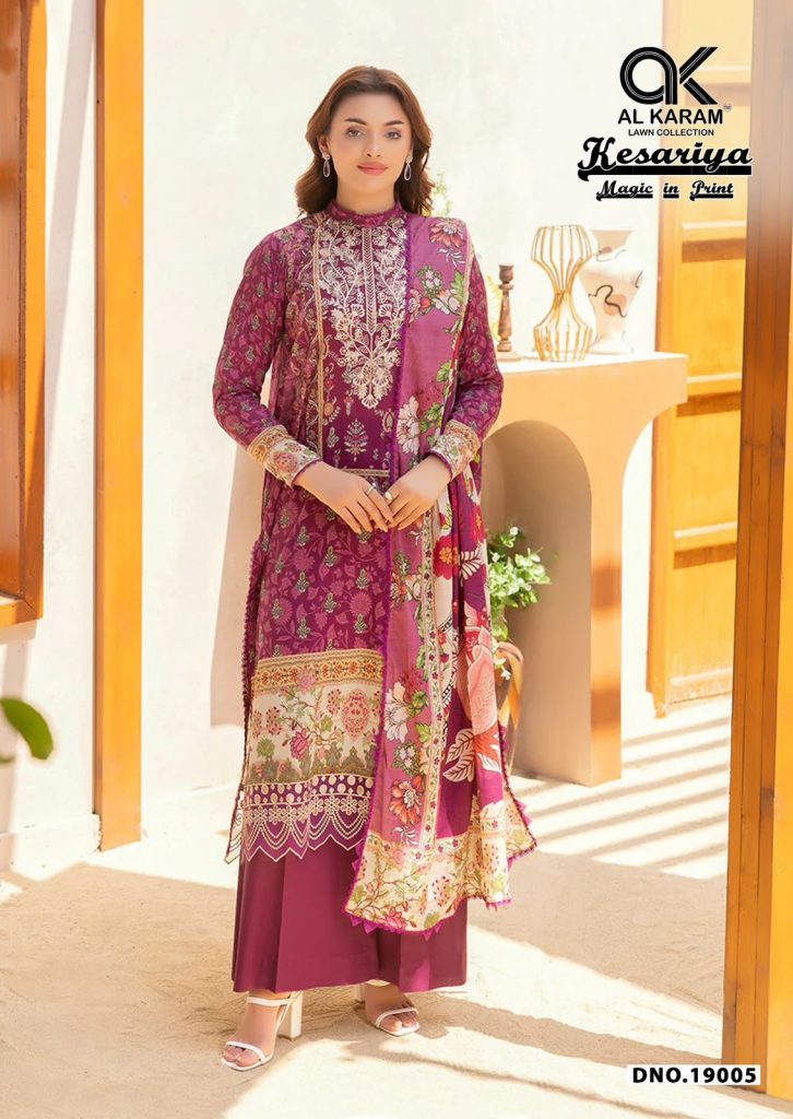 Al Karam Kesariya Vol-19 – Karachi Readymade Kurti Pant With Dupatta