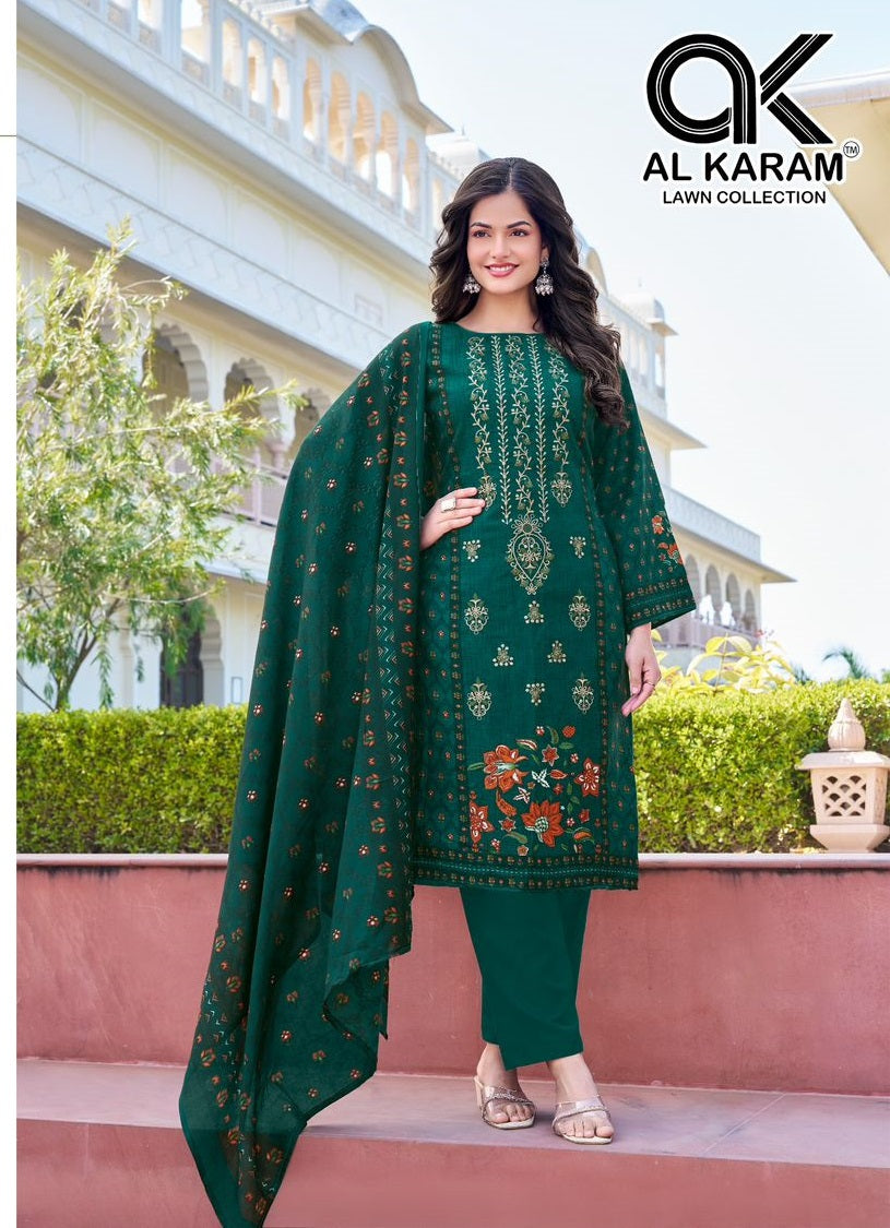 Al Karam Shezlin Vol-1 Karachi Lawn Cotton Suits
