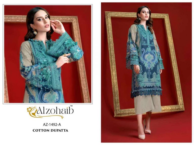 Al zohaib az-1492 – pakistani kurti pant with dupatta
