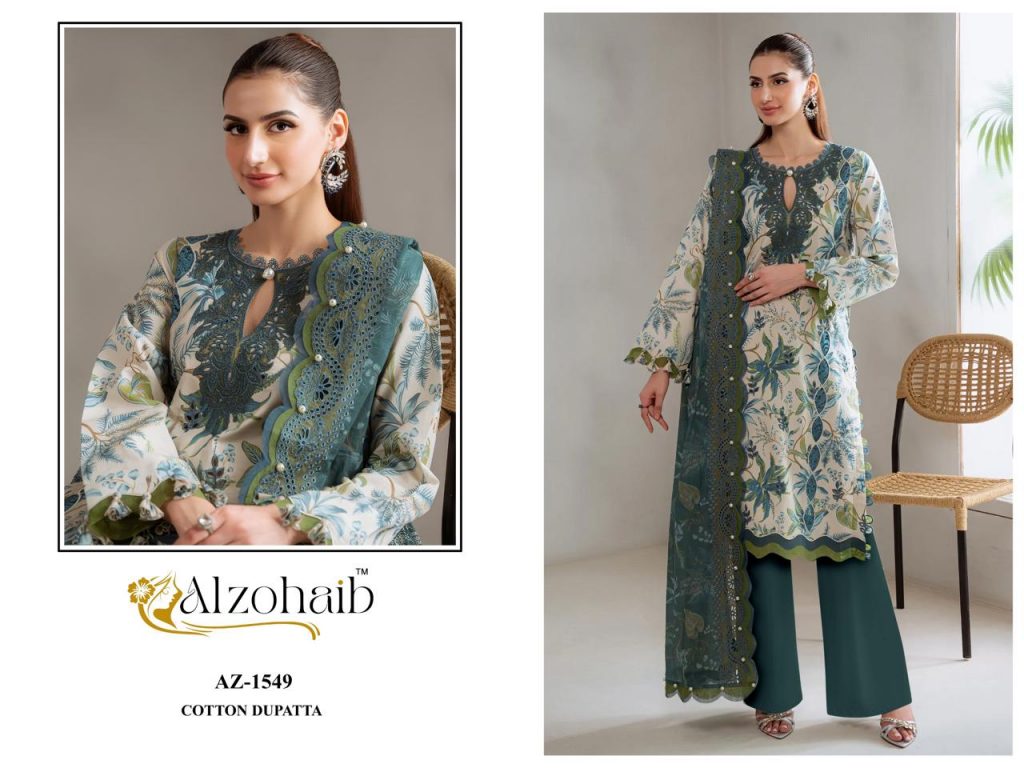 Alzohiab Zoya Vol-1 – Pakistani Readymade Kurti Pant With Dupatta
