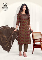 DL Royal Ajrakh Vol-1 – Kurti Pant With Dupatta