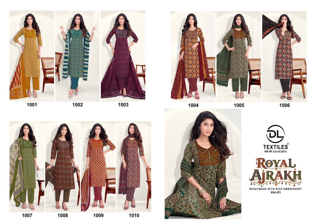 DL Royal Ajrakh Vol-1 – Kurti Pant With Dupatta