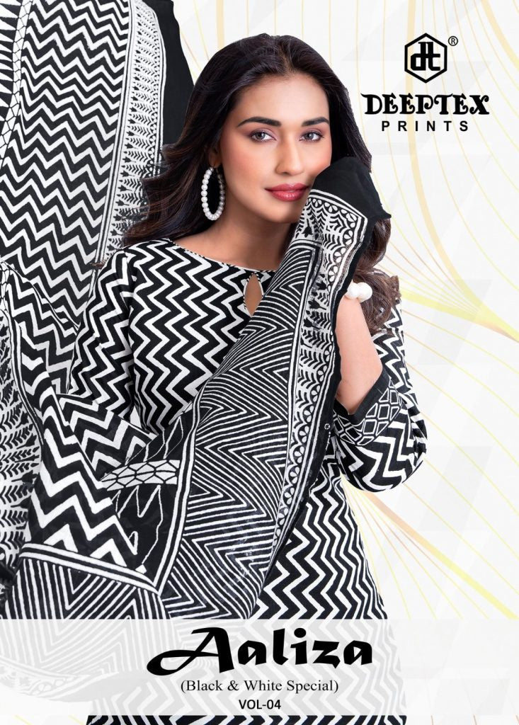 Deeptex Aaliza B & W Vol-4 – Karachi Kurti Pant With Dupatta
