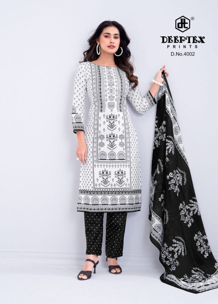 Deeptex Aaliza B & W Vol-4 – Karachi Kurti Pant With Dupatta