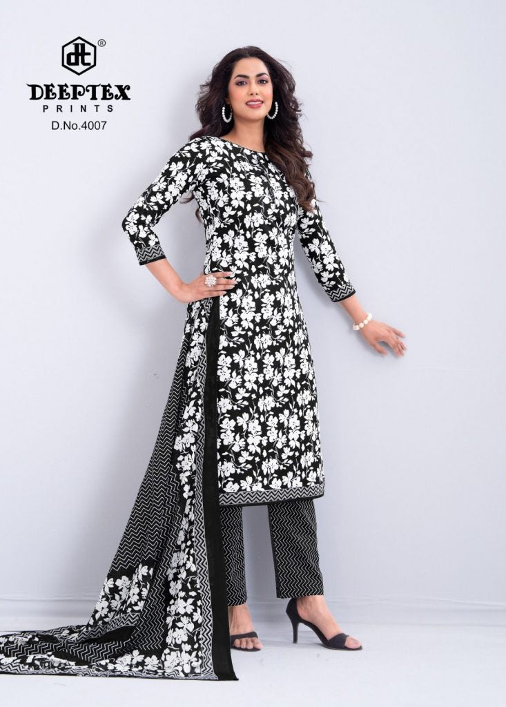 Deeptex Aaliza B & W Vol-4 – Karachi Kurti Pant With Dupatta