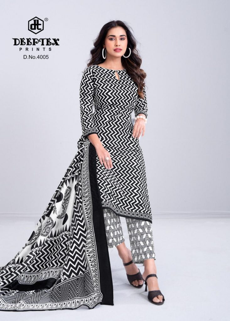 Deeptex Aaliza B & W Vol-4 – Karachi Kurti Pant With Dupatta