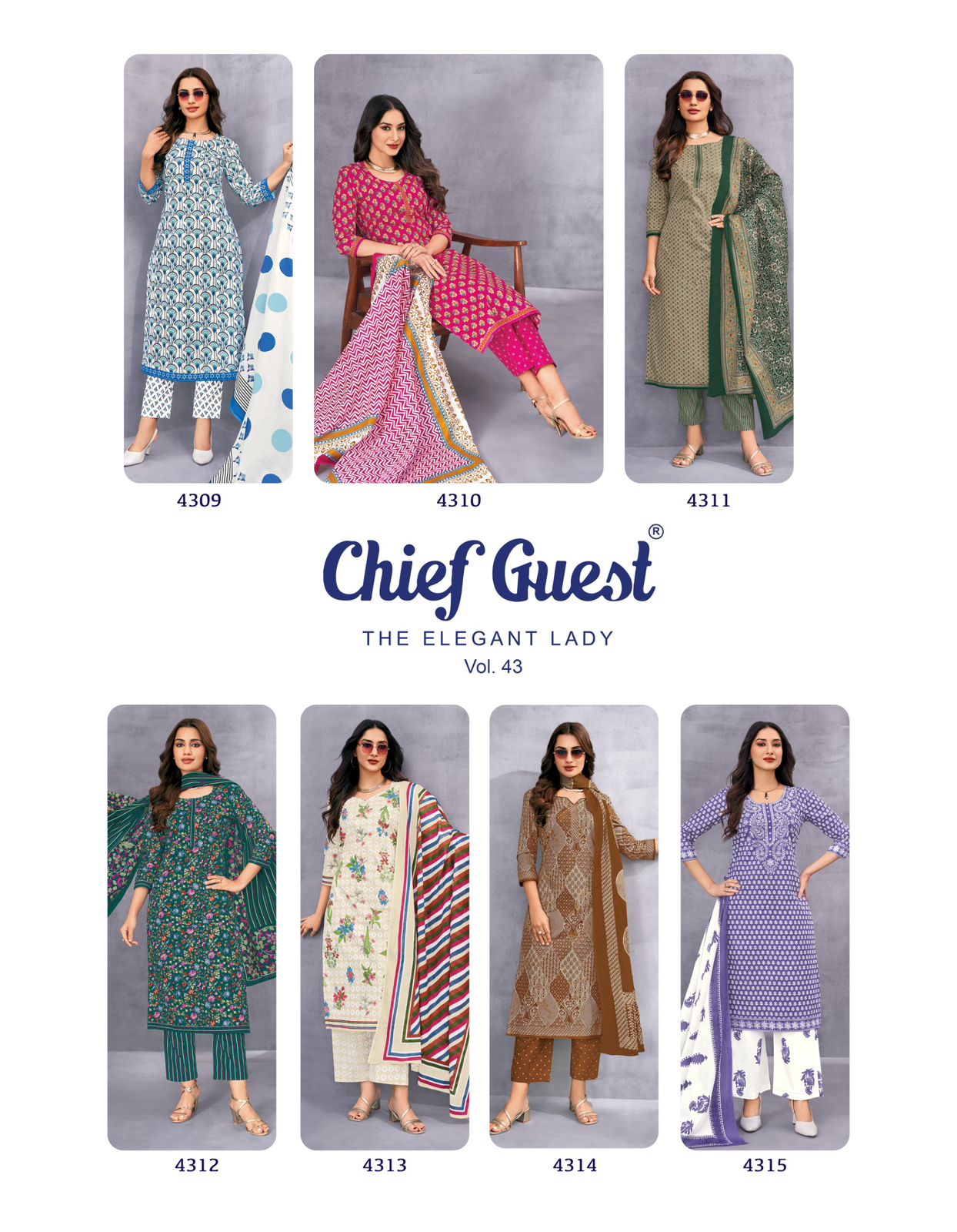 Deeptex Chief Guest Vol-43 Cotton Drees Materaisl