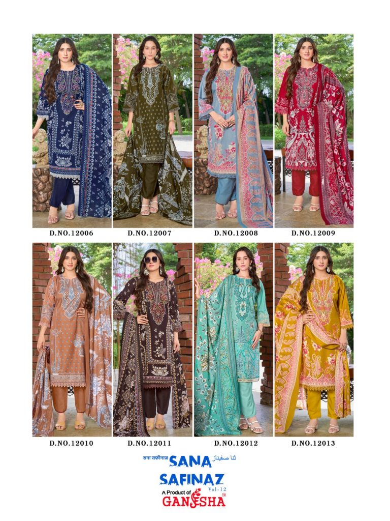 Ganesha Sana Safinaz Vol-12 – Karachi Dress Material