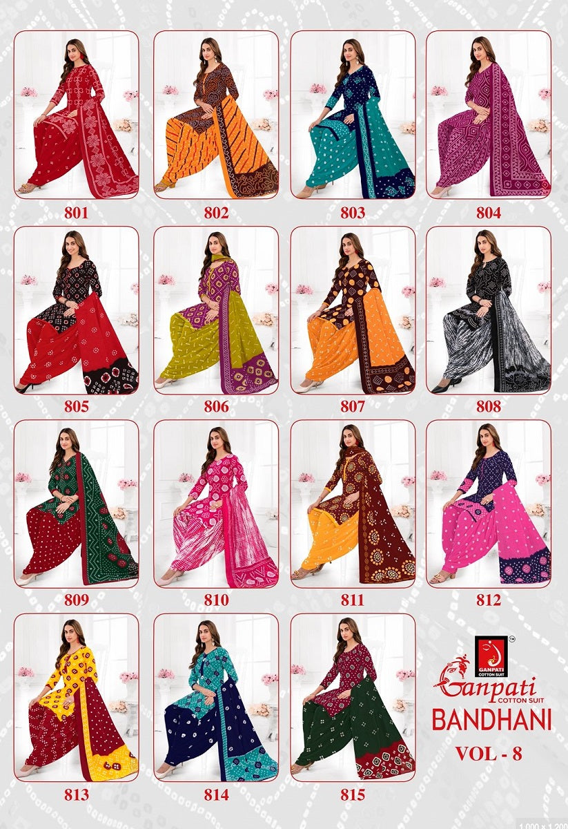 Ganpati Bandhani Vol-8 Patiyala Drees Materials