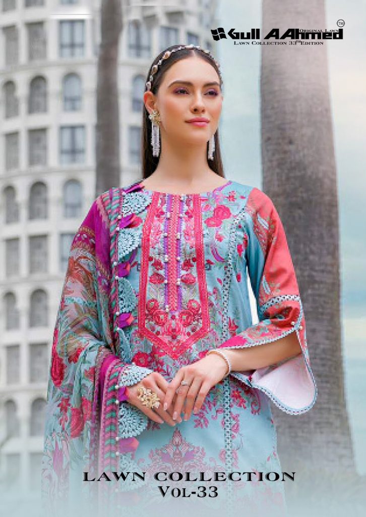 Gull Aahmed Lawn Collection Vol-33 – Karachi Kurti Pant With Dupatta