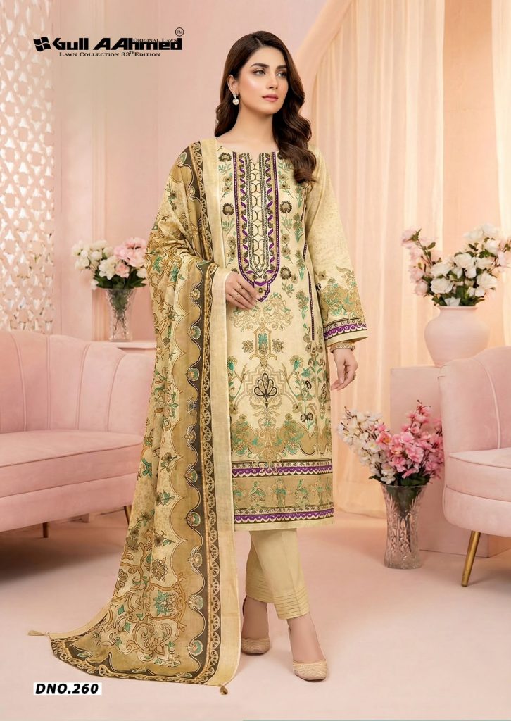 Gull Aahmed Lawn Collection Vol-33 – Karachi Kurti Pant With Dupatta