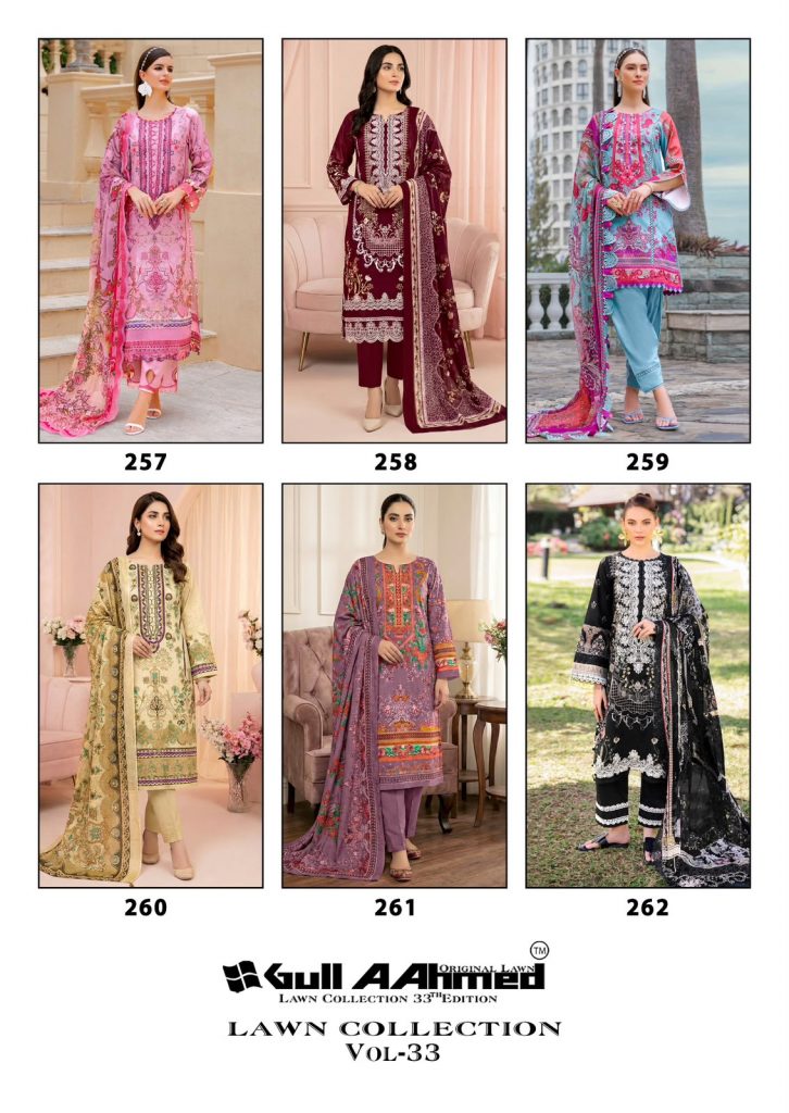 Gull Aahmed Lawn Collection Vol-33 – Karachi Kurti Pant With Dupatta