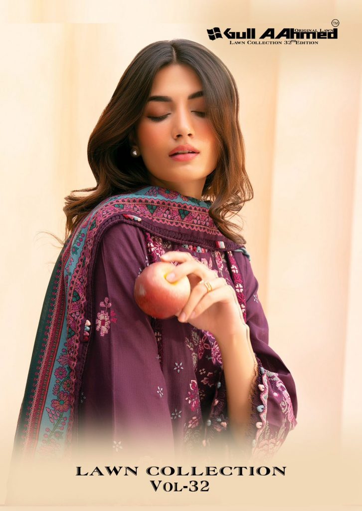 Gull Aahmed Lawn Vol-32 – karachi readymade kurti pant with dupatta