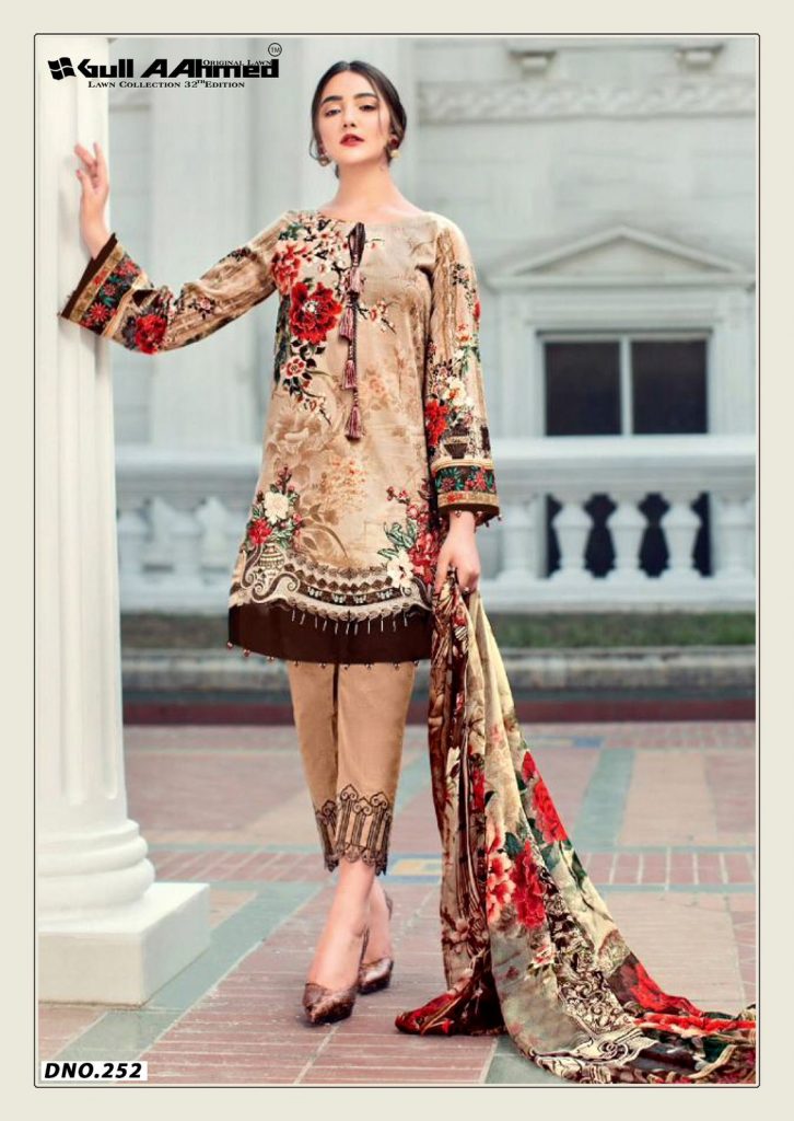 Gull Aahmed Lawn Vol-32 – karachi readymade kurti pant with dupatta