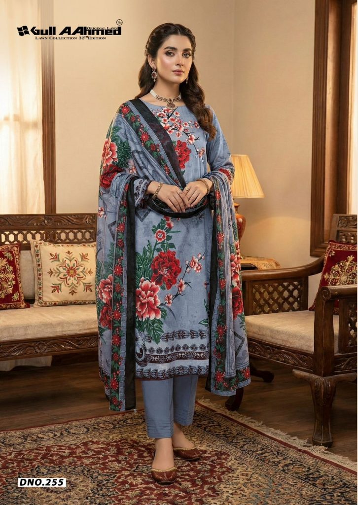 Gull Aahmed Lawn Vol-32 – karachi readymade kurti pant with dupatta