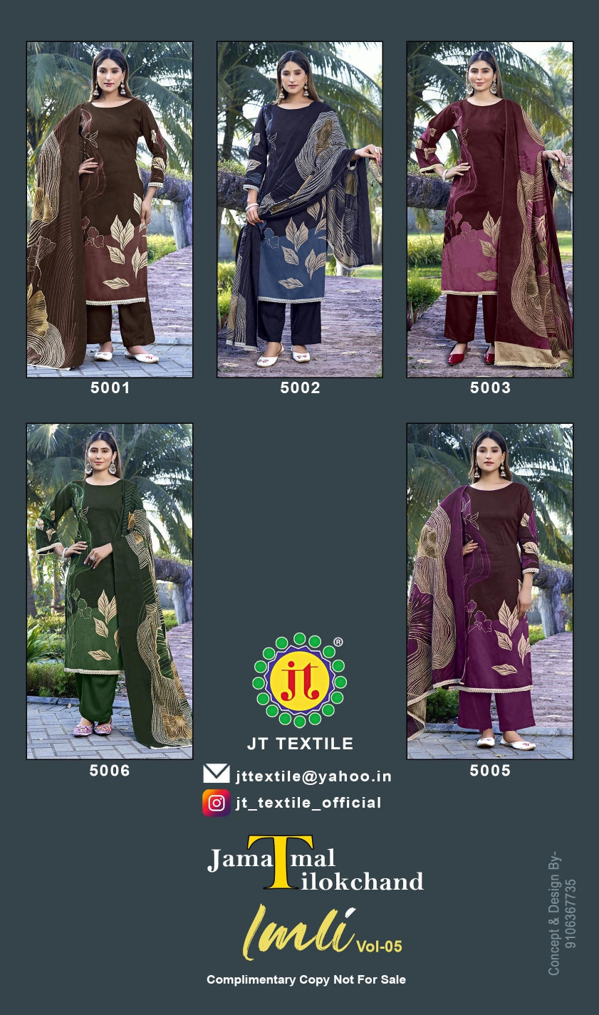 Jt Imli Vol-5 Cotton Drees Materaisl