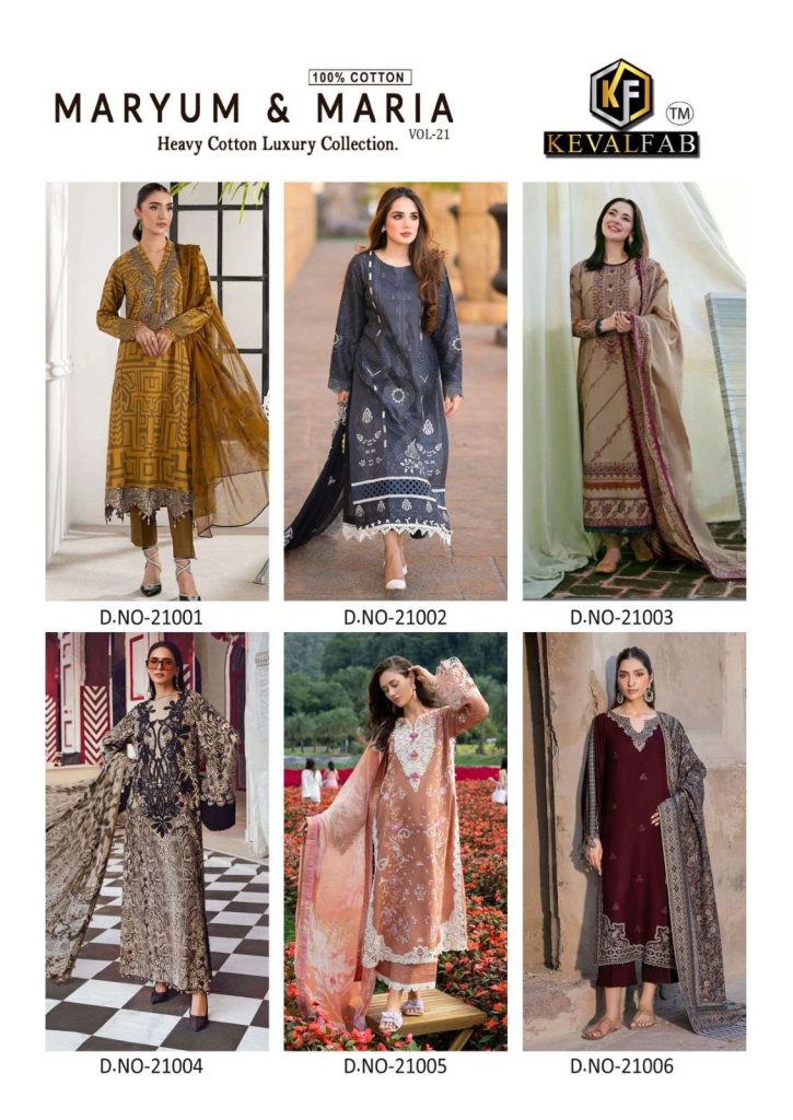 Keval Fab Maryum & Maria Vol-21 – Karachi Kurti Pant With Dupatta