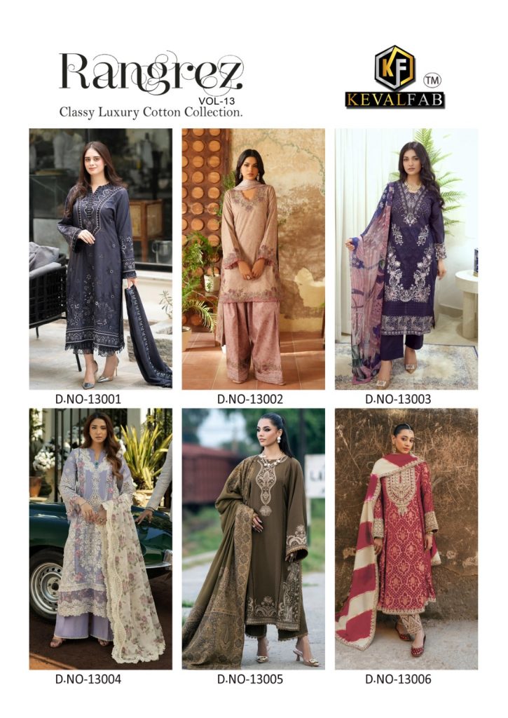 Keval Rangrez Vol-13 – Karachi Dress Material