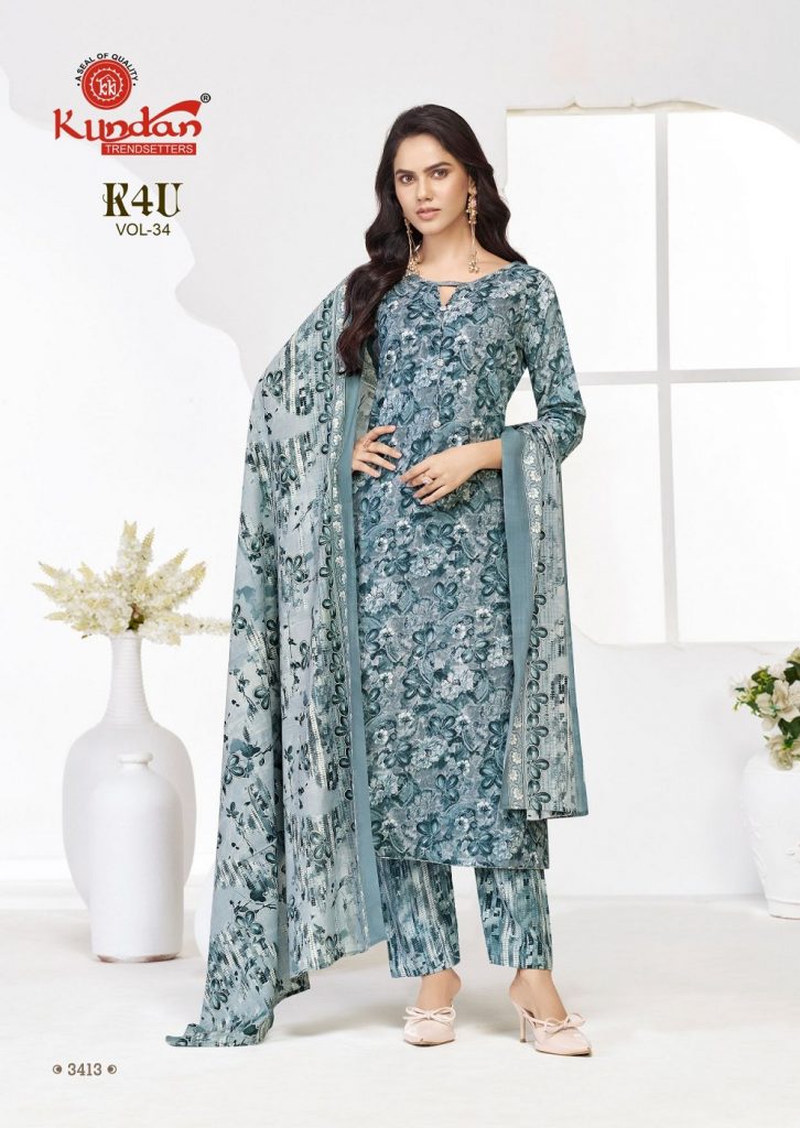 Kundan K4U Vol-34 – Kurti Pant With Dupatta