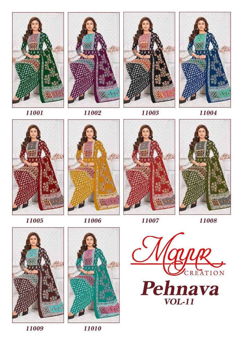 Mayur Pehnava Vol-11 Patiyala Drees materail