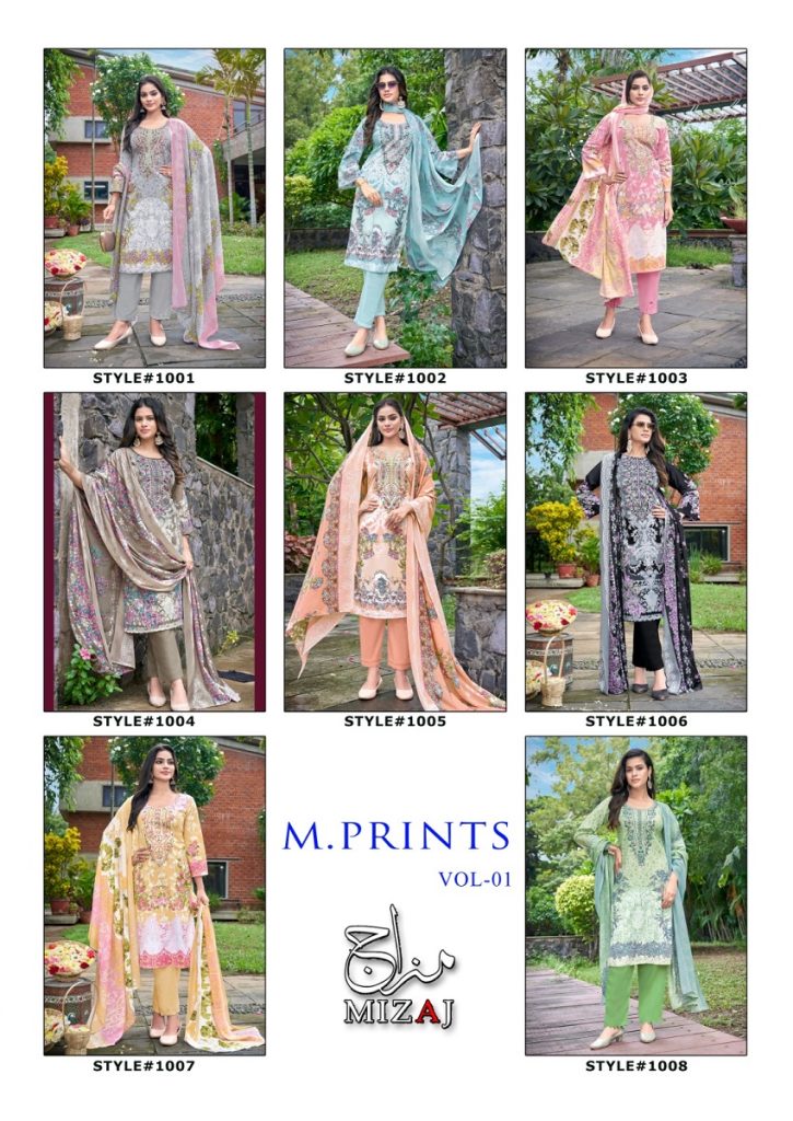 Mizaj M Print Vol-1 – Dress material