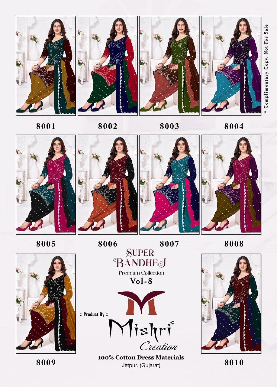Mishri Super Bandhej Vol-8 Patiyala Drees Materaisl