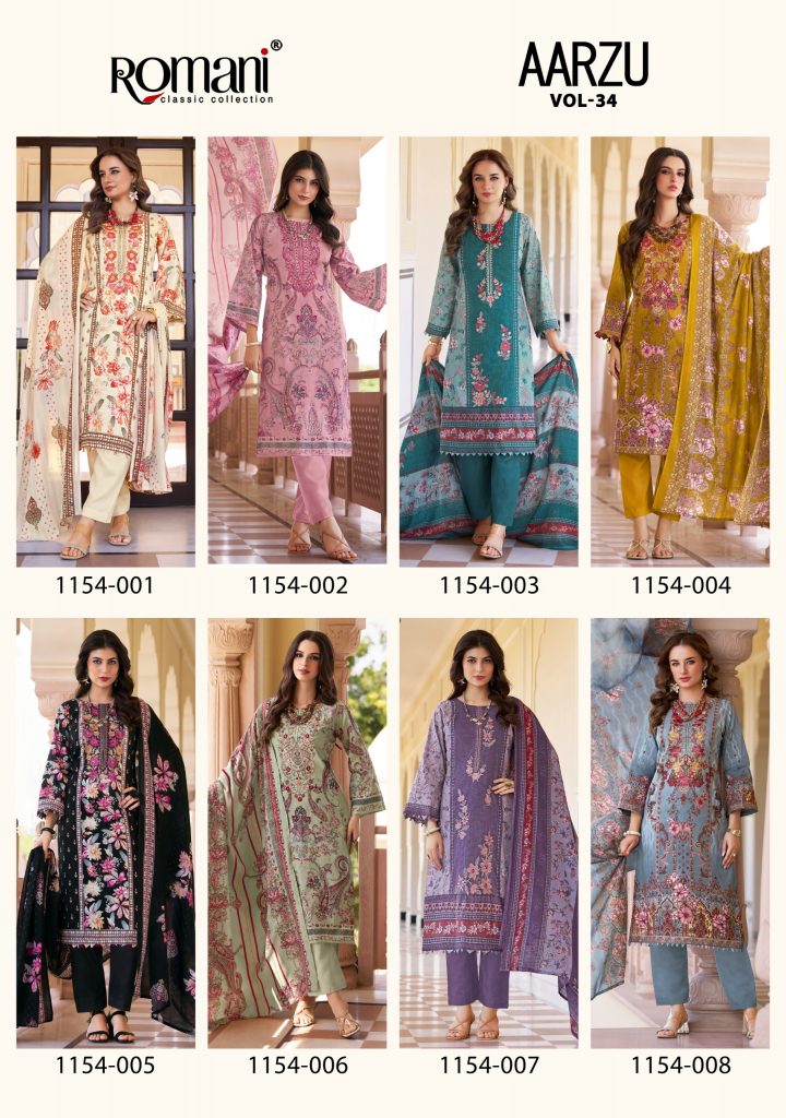 Romani Aarzu Vol-34 – pakistani Readymade Kurti Pant With Dupatta