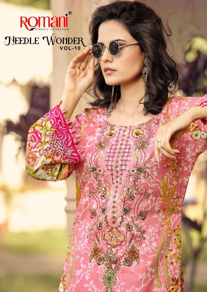 Romani Needle Wonder Vol-10 – Pakistani Kurti Pant With Dupatta