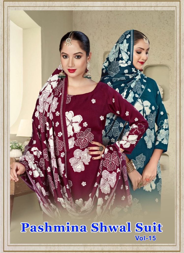 SAT Pashmina Shwal Suit Vol-15