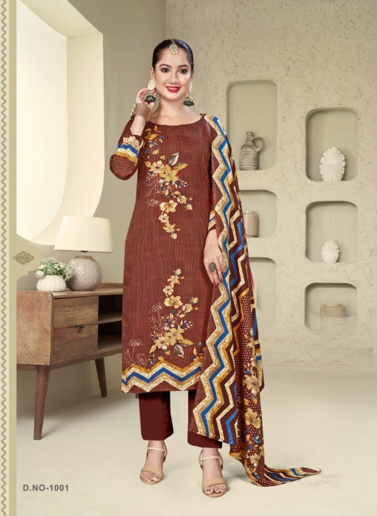 SAT Pashmina Shwal Suit Vol-15