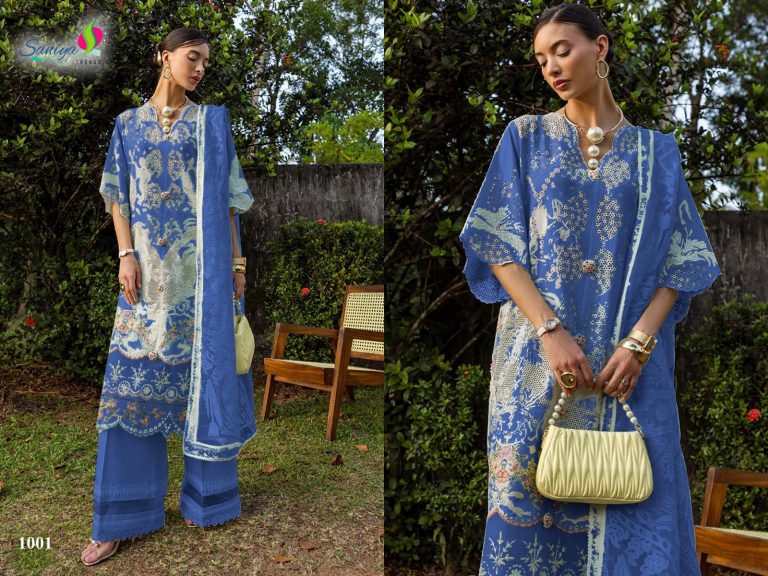 Saniya Trendz Esmel Luxury Lawn-1 – Pakistani Dress Material
