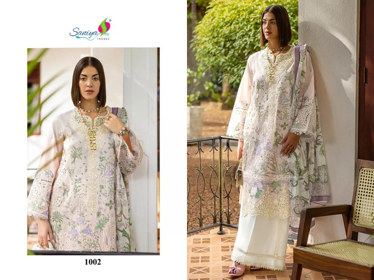 Saniya Trendz Esmel Luxury Lawn-1 – Pakistani Dress Material