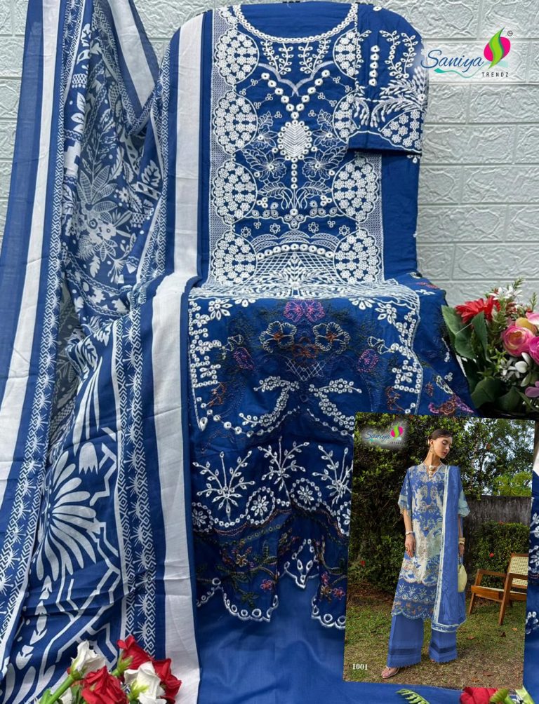 Saniya Trendz Esmel Luxury Lawn-1 – Pakistani Dress Material