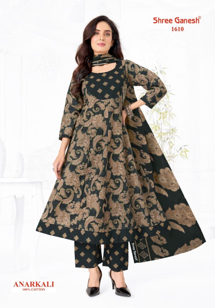 Shree Ganesh Zeenat Vol-6 – Anarkali Style Kurti Pant With Dupatta