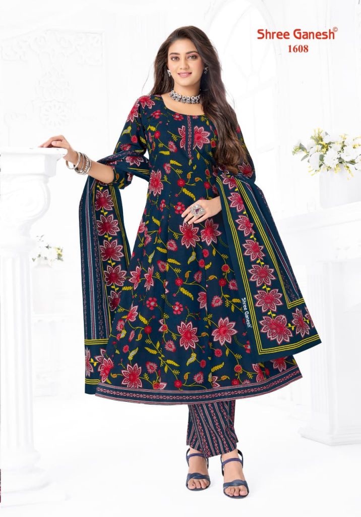 Shree Ganesh Zeenat Vol-6 – Anarkali Style Kurti Pant With Dupatta