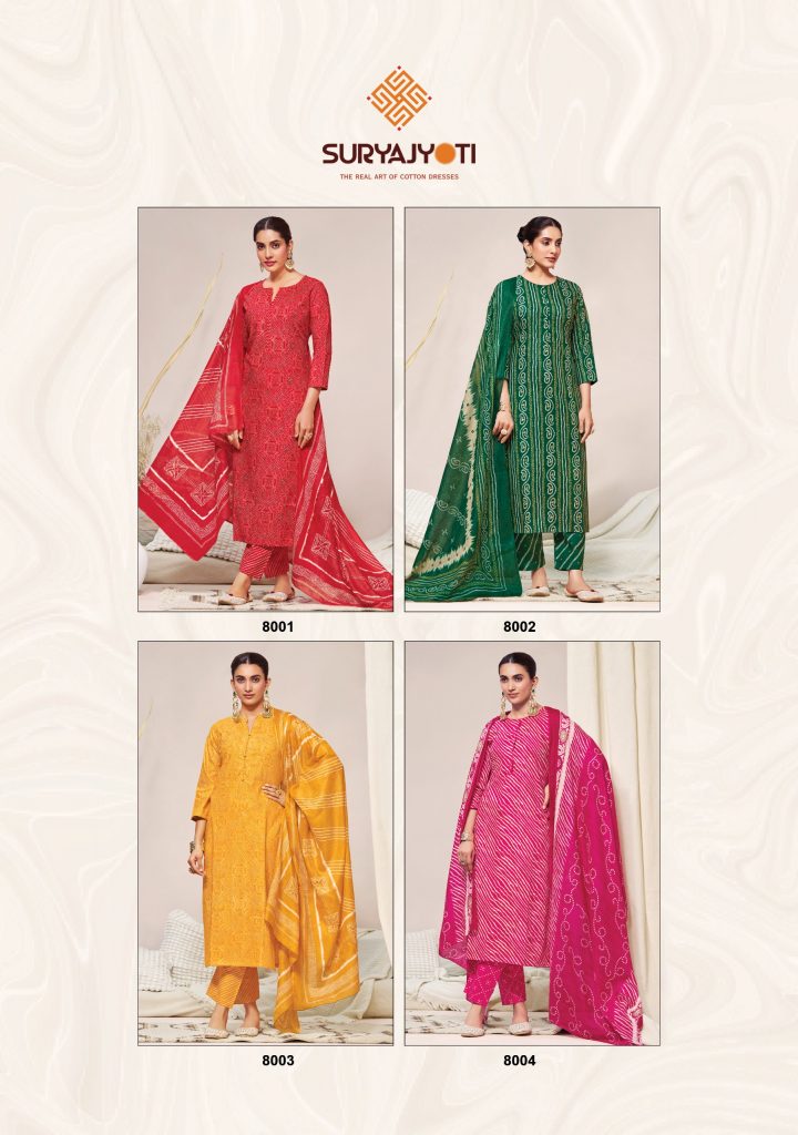 suryajyoti Bandhani Lehriya special Vol 8 – Dress Material