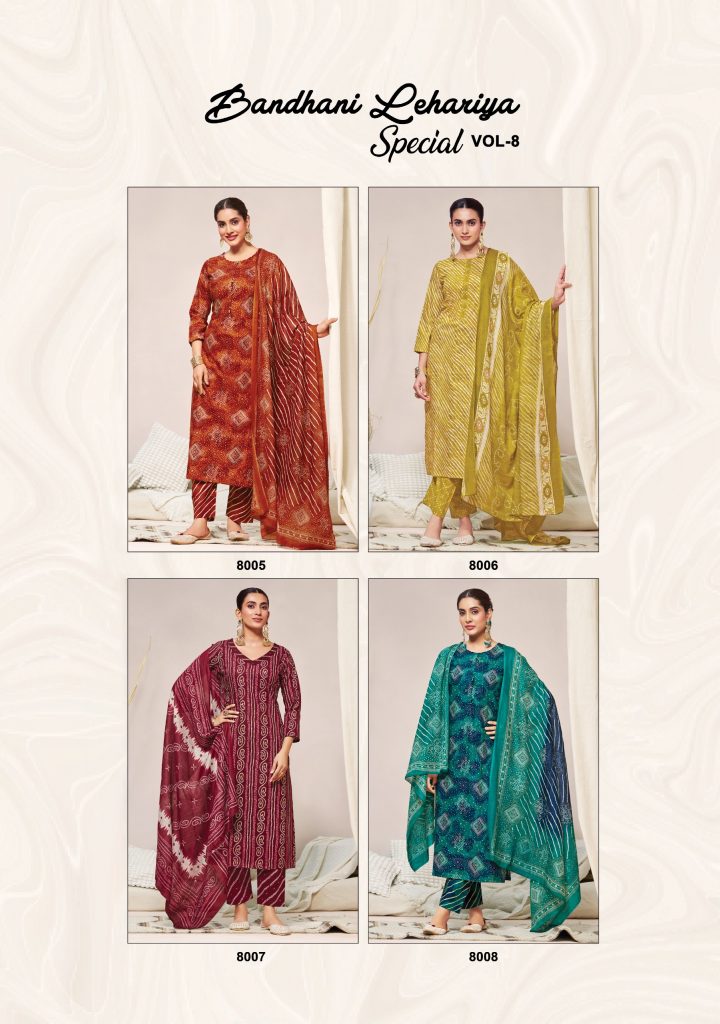 suryajyoti Bandhani Lehriya special Vol 8 – Dress Material