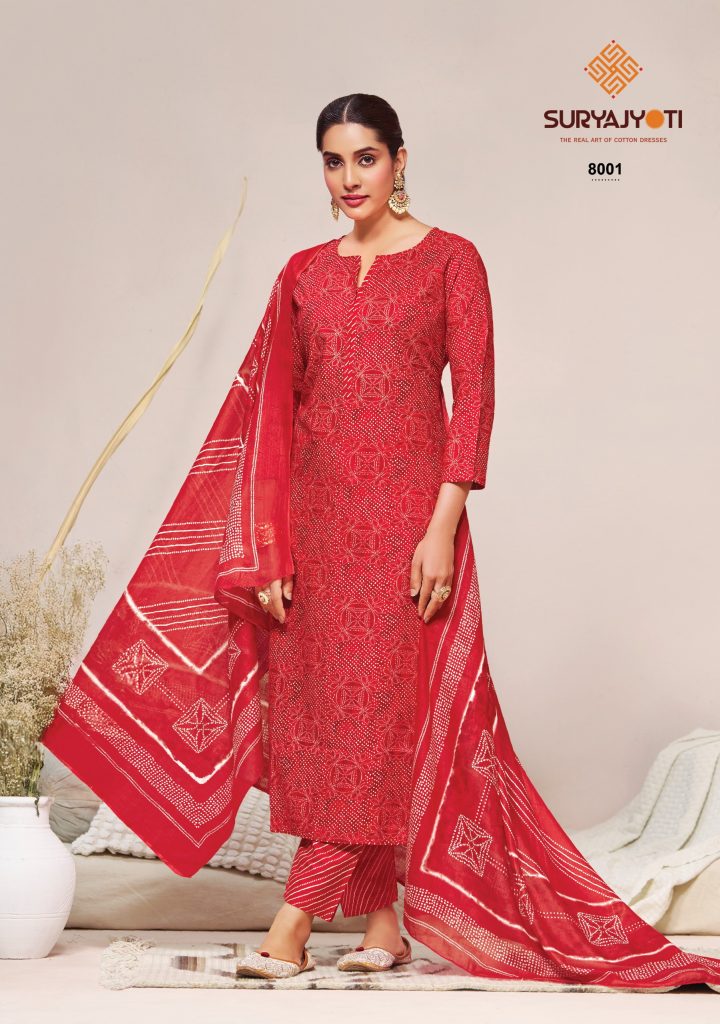 suryajyoti Bandhani Lehriya special Vol 8 – Dress Material