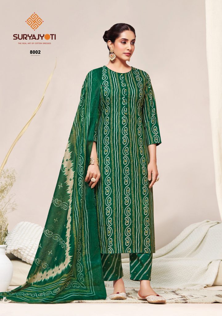 suryajyoti Bandhani Lehriya special Vol 8 – Dress Material