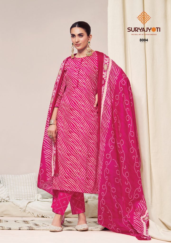 suryajyoti Bandhani Lehriya special Vol 8 – Dress Material