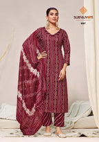 suryajyoti Bandhani Lehriya special Vol 8 – Dress Material