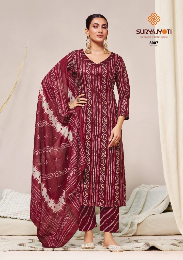 suryajyoti Bandhani Lehriya special Vol 8 – Dress Material