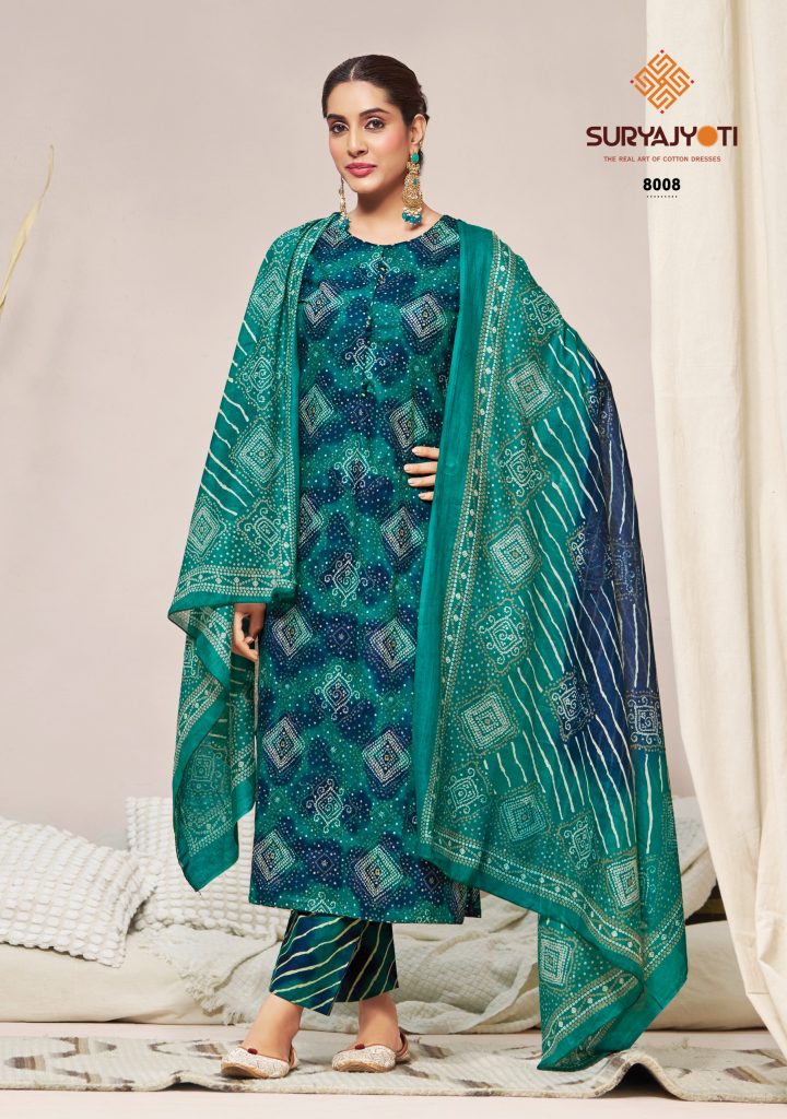 suryajyoti Bandhani Lehriya special Vol 8 – Dress Material