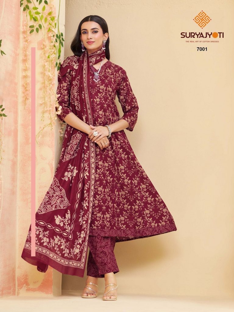 Suryajyoti Rashi Vol-7 – anarkali Style Kurti Pant With Dupatta