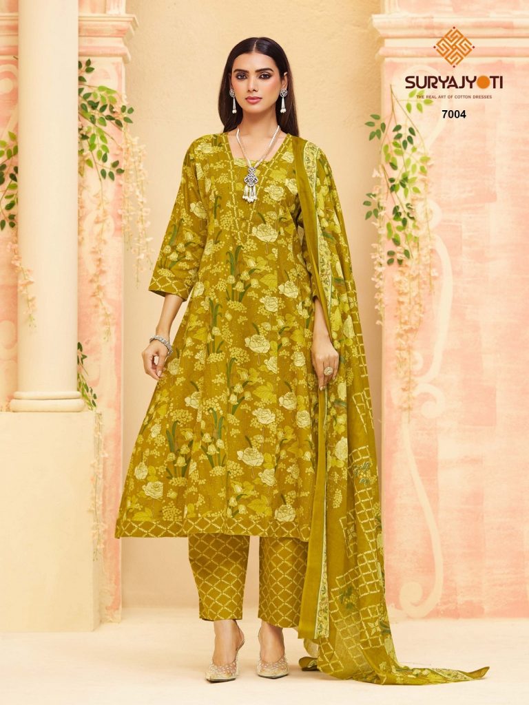 Suryajyoti Rashi Vol-7 – anarkali Style Kurti Pant With Dupatta