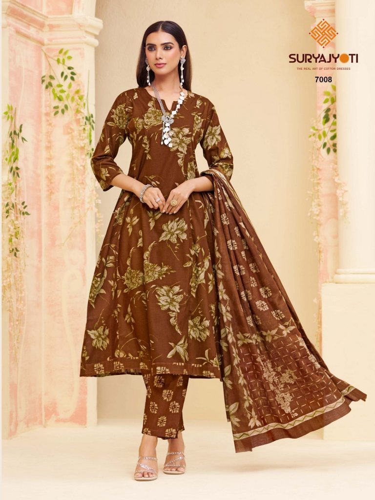 Suryajyoti Rashi Vol-7 – anarkali Style Kurti Pant With Dupatta