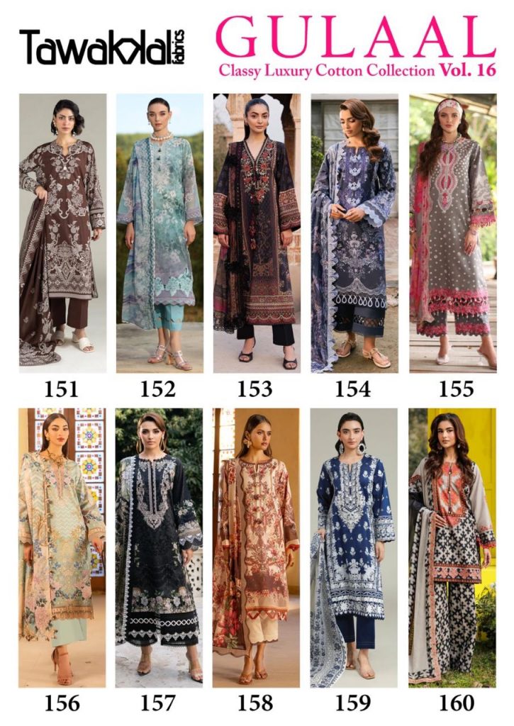 Tawakkal Fabrics Gulaal Vol-16 – Karachi Dress Material
